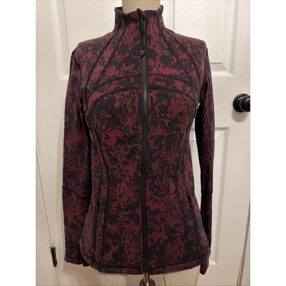 Lululemon Define Jacket Scatter Blossom Jacquard Garnet Black Size 8 - Picture 1 of 6